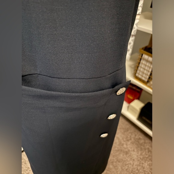 Hugo Boss Datera Wrap Front Sheath Dress In Midnight NWT 48/12 - Picture 6 of 12